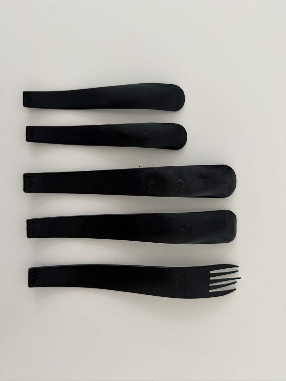 German Mono Filio Designer Matte Black Lightweight Cutlery Set
